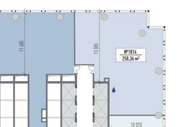 план офиса 258 м2 SPACE Tower бц ICITY